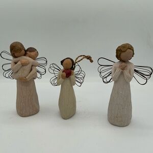 Set of Three Angel Willow Tree Figurines